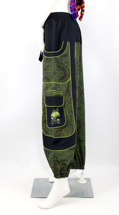 Spanish Tile Print Mushroom Print Harem Pants | Festival Pants