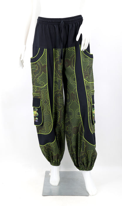 Spanish Tile Print Mushroom Print Harem Pants | Festival Pants
