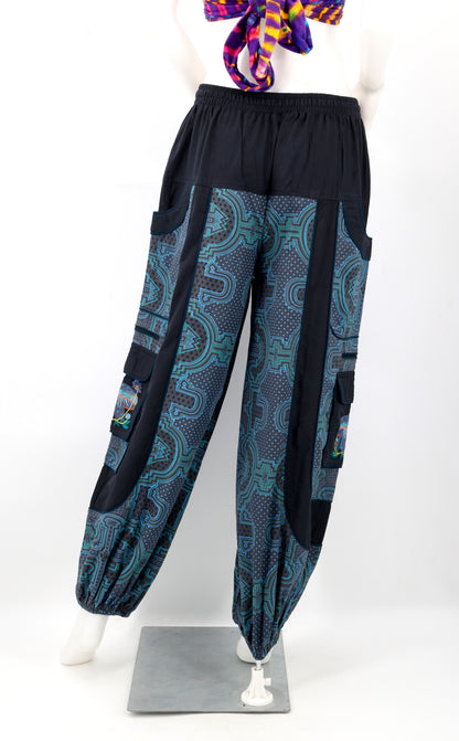 Spanish Tile Print Mushroom Print Harem Pants | Festival Pants