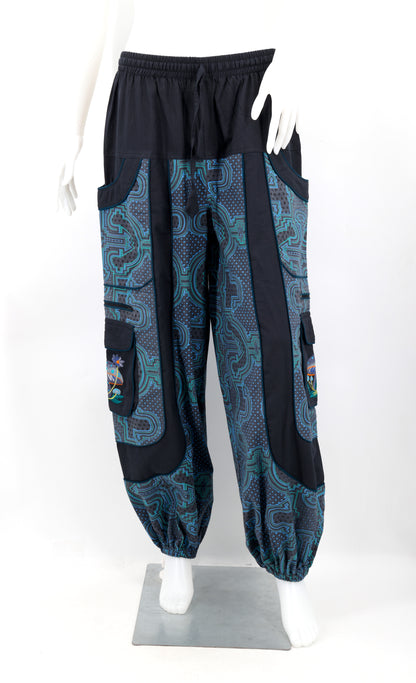 Spanish Tile Print Mushroom Print Harem Pants | Festival Pants