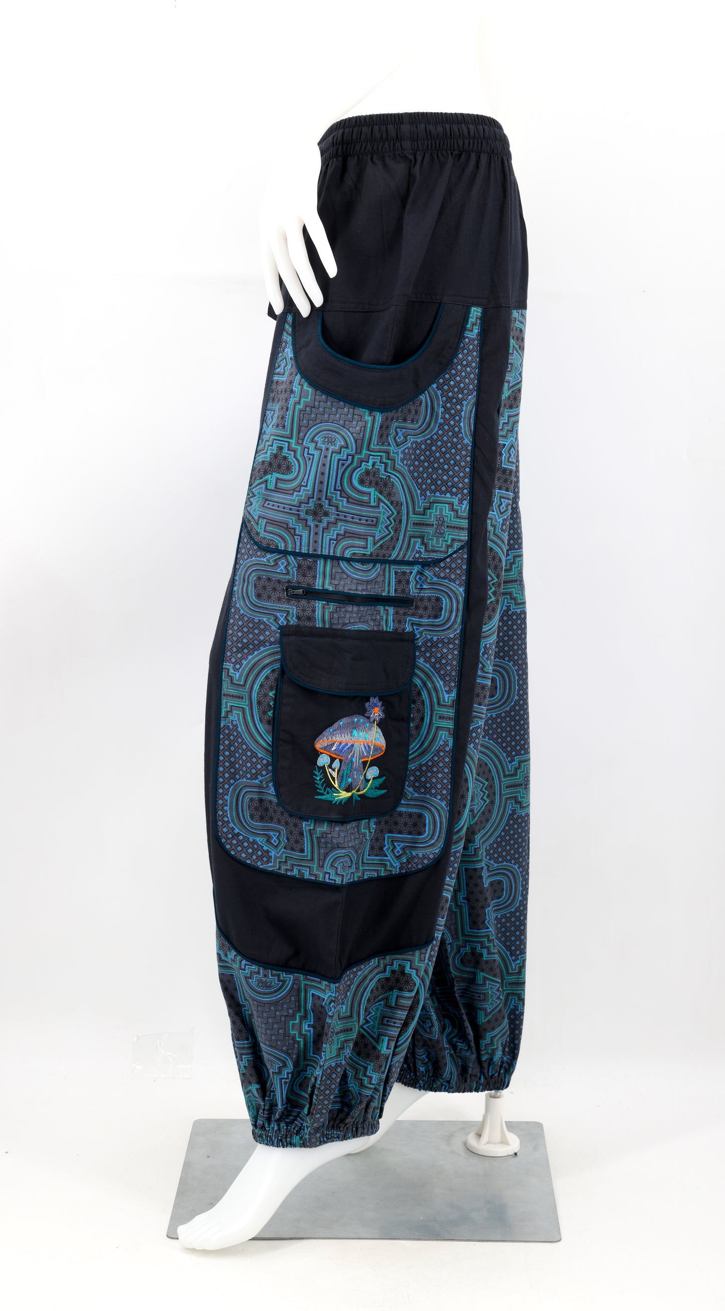 Spanish Tile Print Mushroom Print Harem Pants | Festival Pants