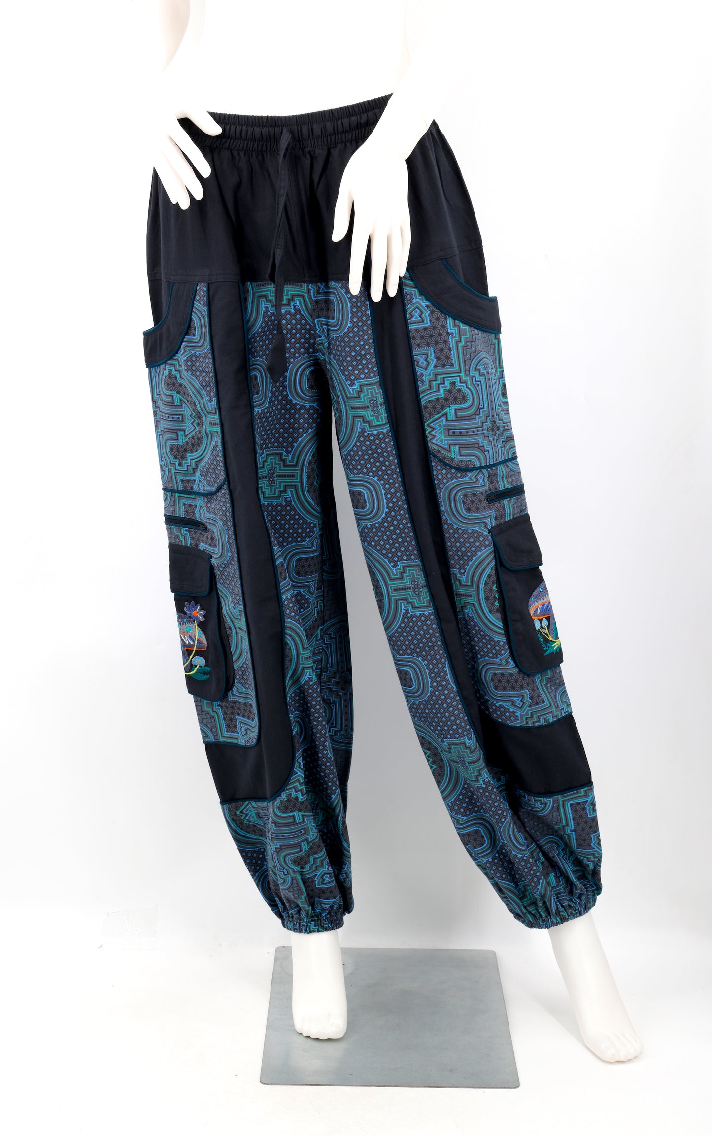 Spanish Tile Print Mushroom Print Harem Pants | Festival Pants