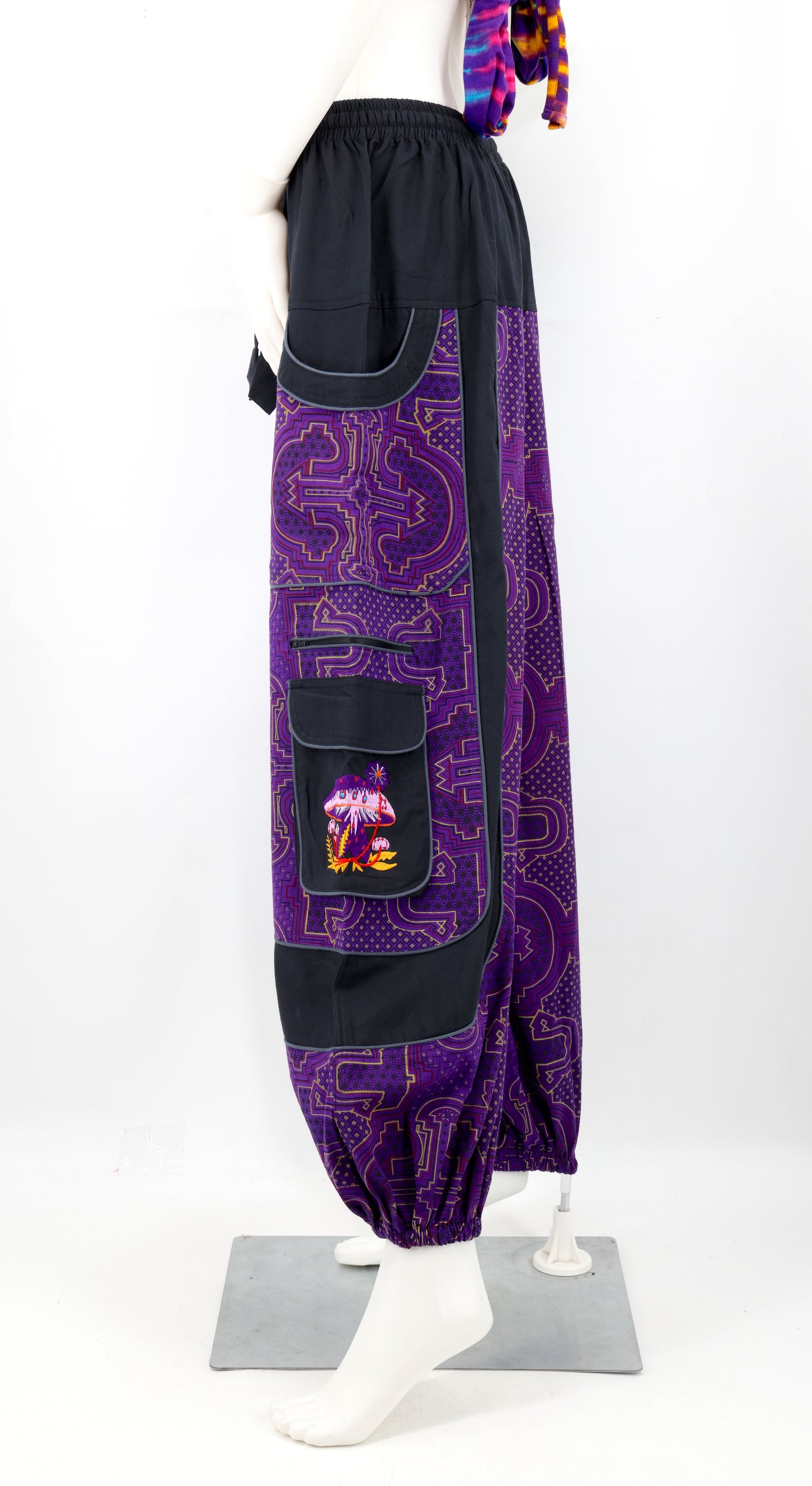 Spanish Tile Print Mushroom Print Harem Pants | Festival Pants