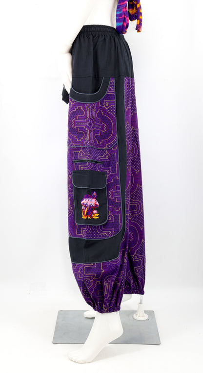 Spanish Tile Print Mushroom Print Harem Pants | Festival Pants