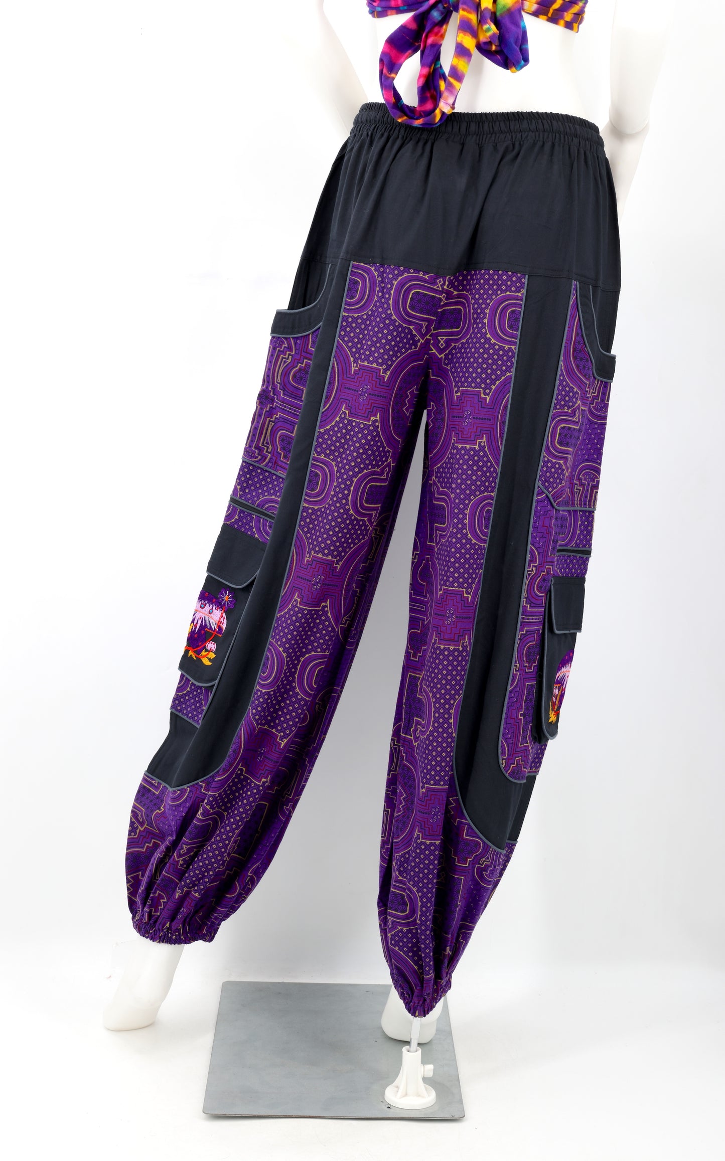 Spanish Tile Print Mushroom Print Harem Pants | Festival Pants