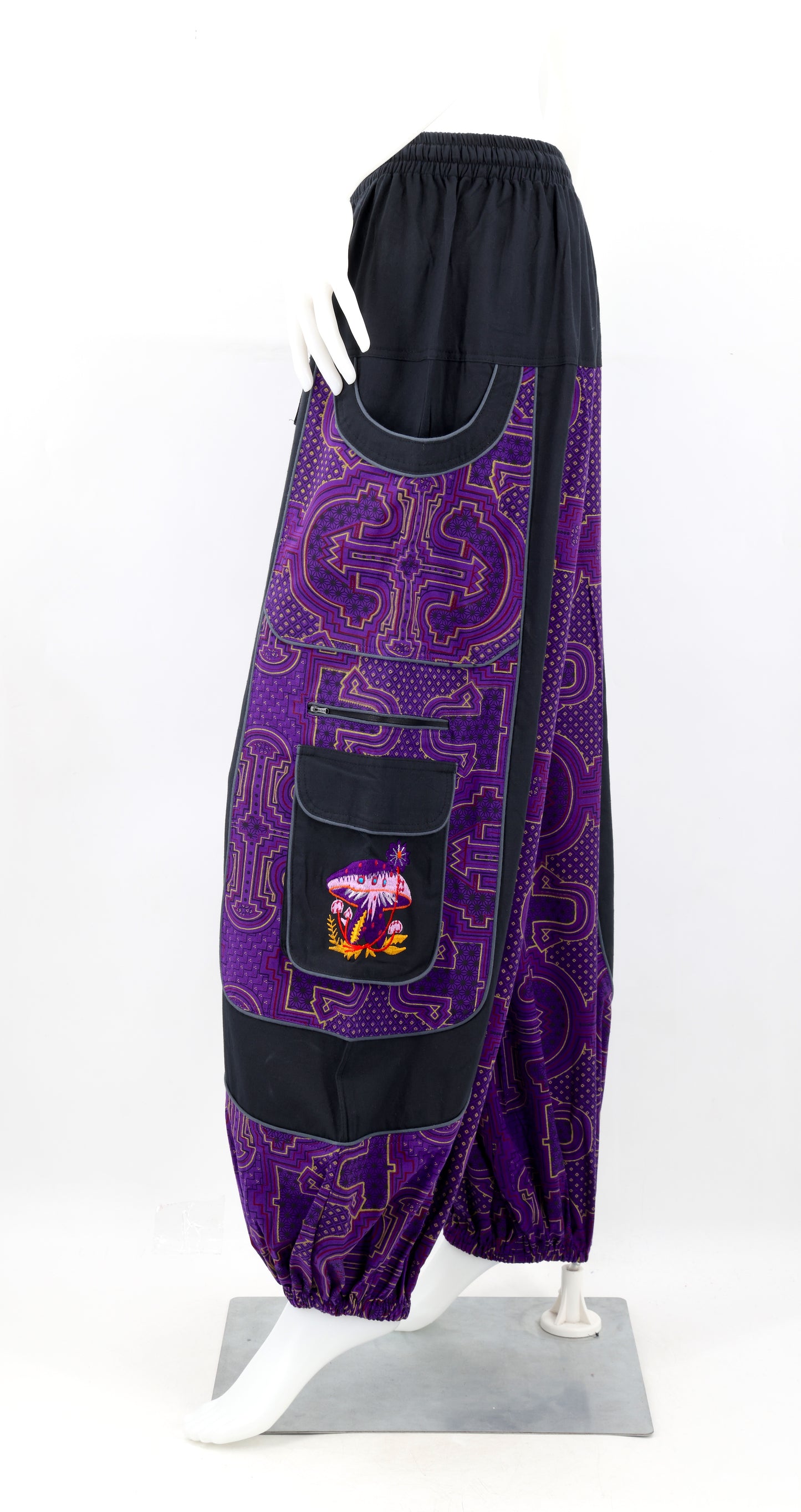 Spanish Tile Print Mushroom Print Harem Pants | Festival Pants