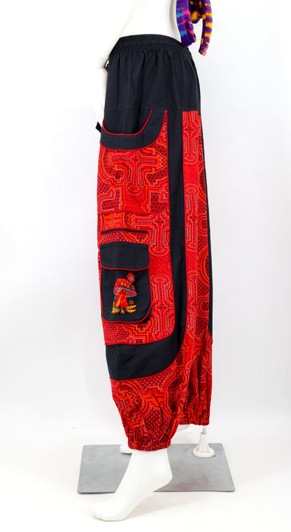 Spanish Tile Print Mushroom Print Harem Pants | Festival Pants