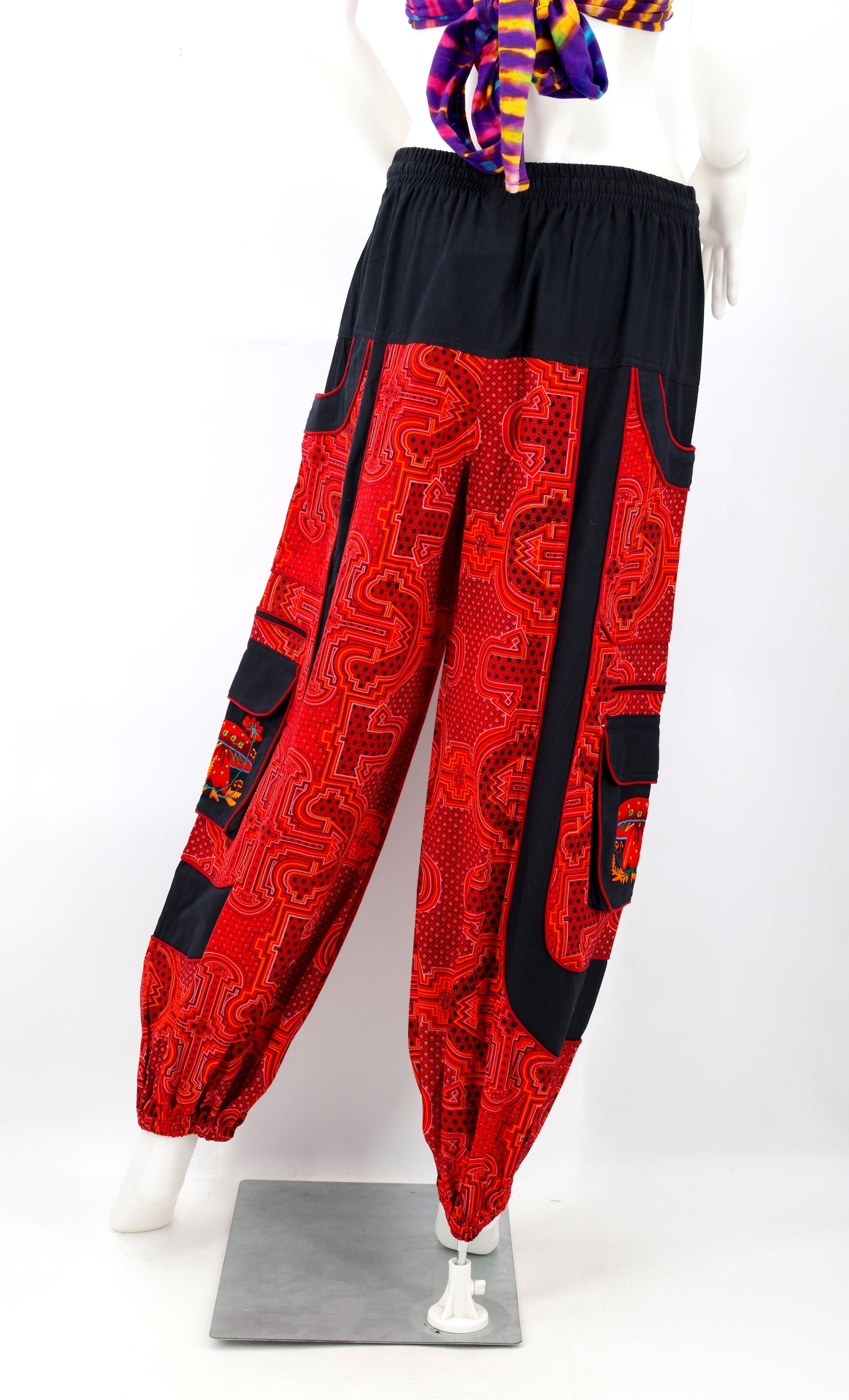 Spanish Tile Print Mushroom Print Harem Pants | Festival Pants