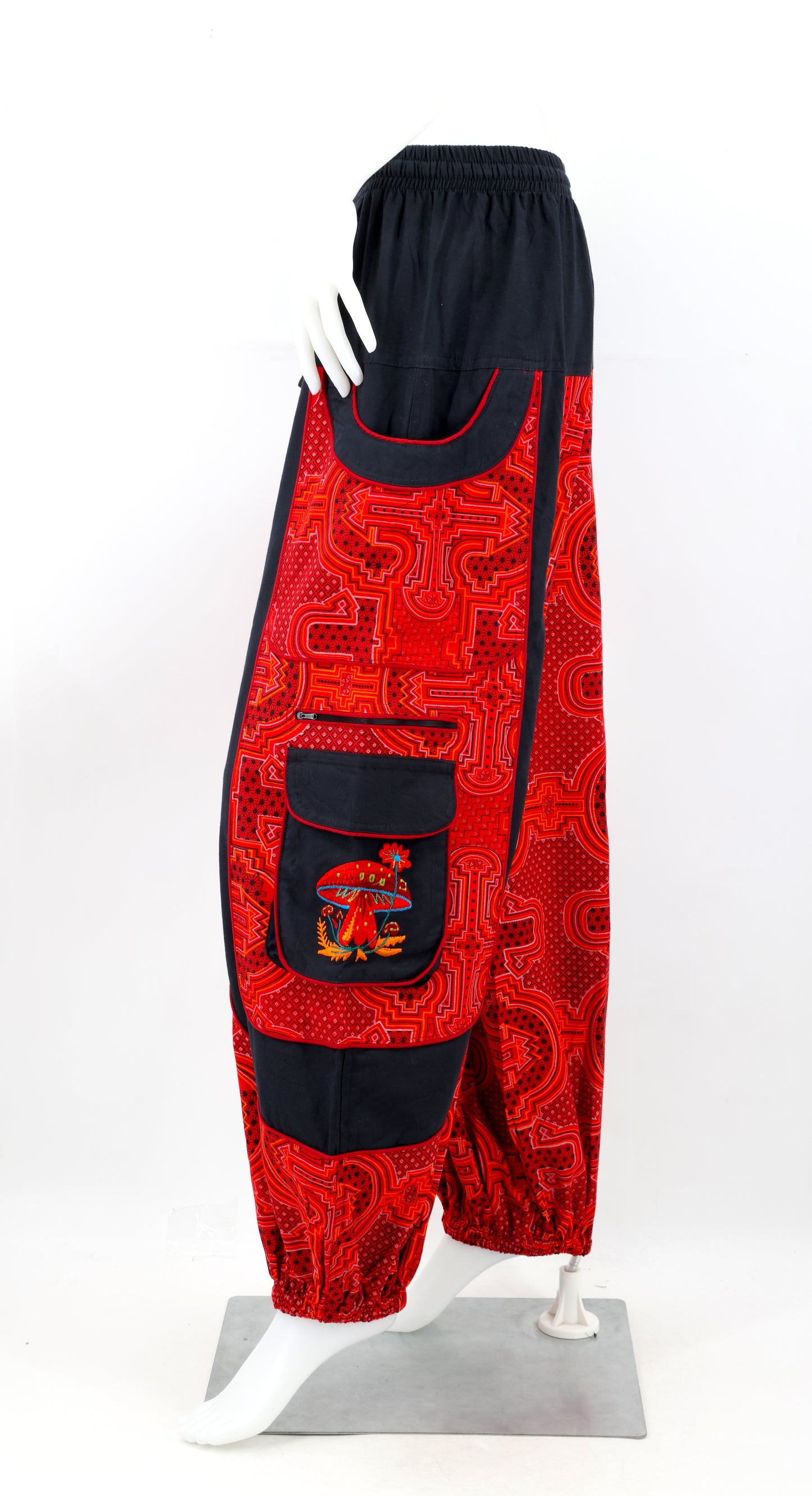 Spanish Tile Print Mushroom Print Harem Pants | Festival Pants