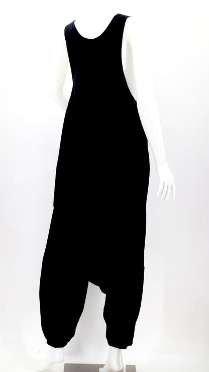 Solid Color Drop Crotch Overalls | Classic Cotton Jumpsuit