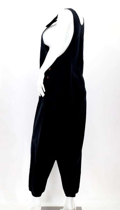 Solid Color Drop Crotch Overalls | Classic Cotton Jumpsuit