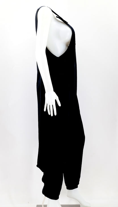 Solid Color Drop Crotch Overalls | Classic Cotton Jumpsuit