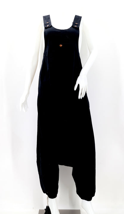 Solid Color Drop Crotch Overalls | Classic Cotton Jumpsuit