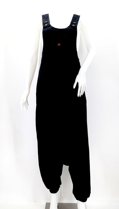 Solid Color Drop Crotch Overalls | Classic Cotton Jumpsuit