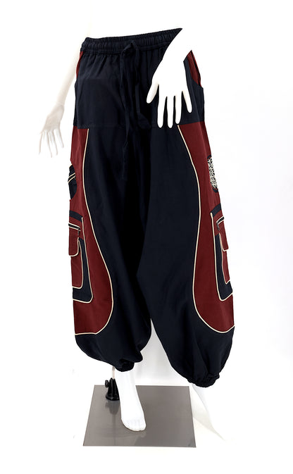 Flower of Life Sacred Geometry Embroidered Pants | Cotton Harem Pants