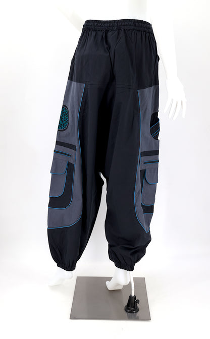 Flower of Life Sacred Geometry Embroidered Pants | Cotton Harem Pants