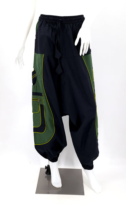 Flower of Life Sacred Geometry Embroidered Pants | Cotton Harem Pants