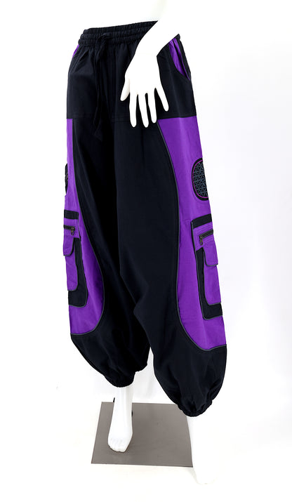 Flower of Life Sacred Geometry Embroidered Pants | Cotton Harem Pants