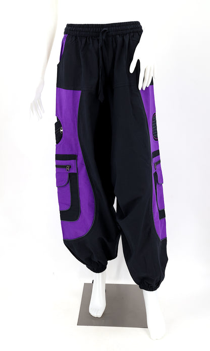 Flower of Life Sacred Geometry Embroidered Pants | Cotton Harem Pants