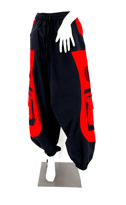 Flower of Life Sacred Geometry Embroidered Pants | Cotton Harem Pants