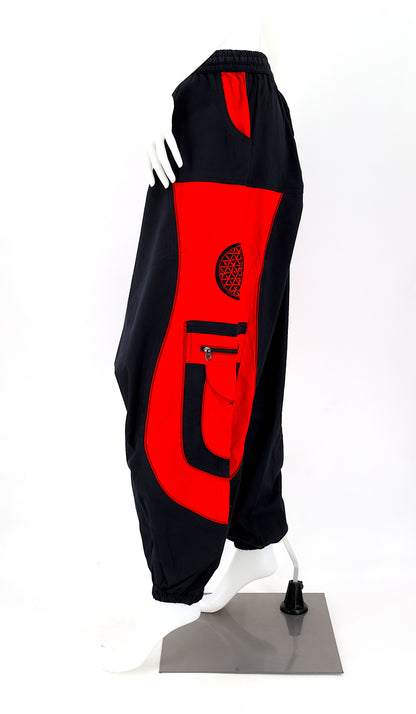 Flower of Life Sacred Geometry Embroidered Pants | Cotton Harem Pants