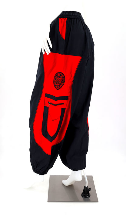 Flower of Life Sacred Geometry Embroidered Pants | Cotton Harem Pants