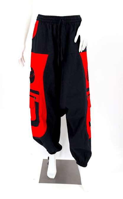 Flower of Life Sacred Geometry Embroidered Pants | Cotton Harem Pants