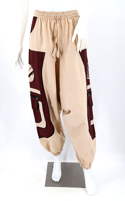 Flower of Life Sacred Geometry Embroidered Pants | Cotton Harem Pants