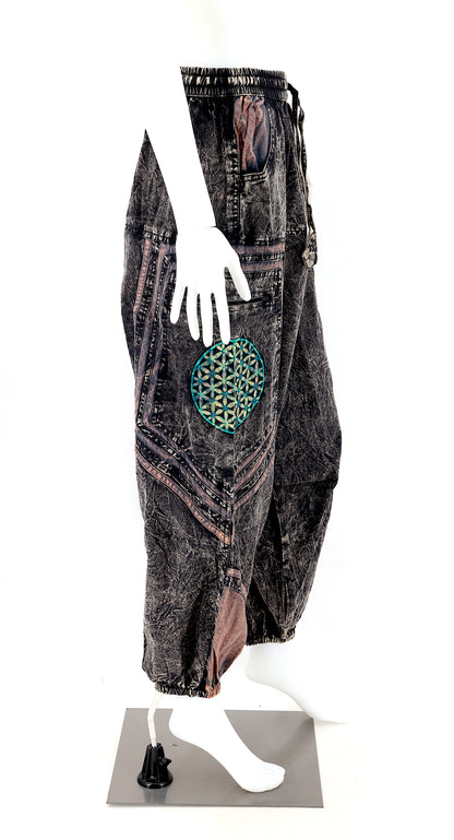 Power of God & Flower of Life Embroidered Harem Pants