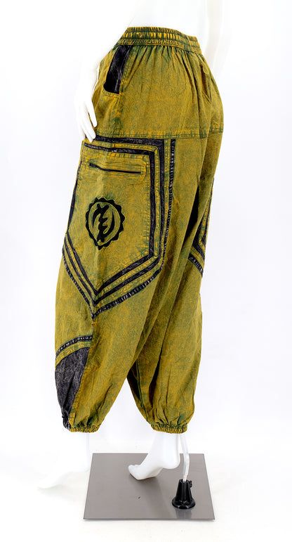 Power of God & Flower of Life Embroidered Harem Pants