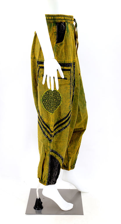 Power of God & Flower of Life Embroidered Harem Pants