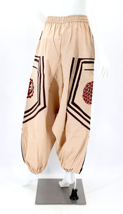 Power of God & Flower of Life Embroidered Harem Pants