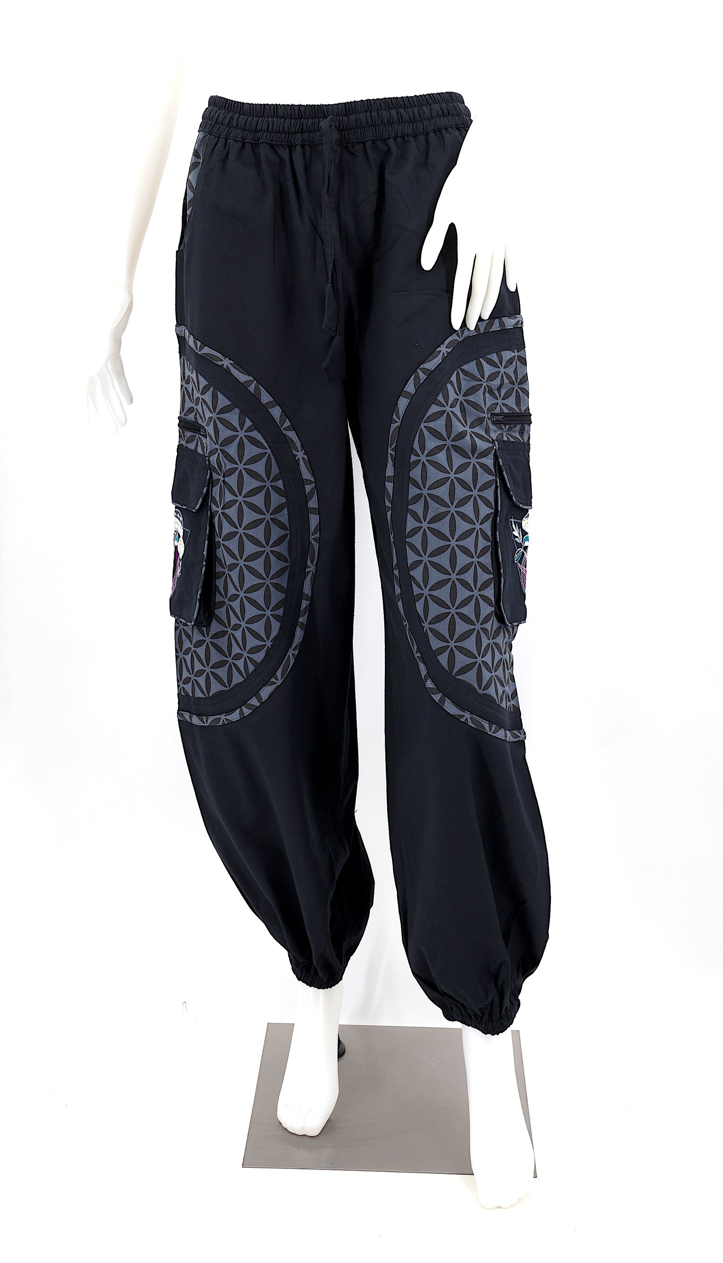 Cotton Hippie Handmade Harem Mushroom Embroidered Bohemian Pants