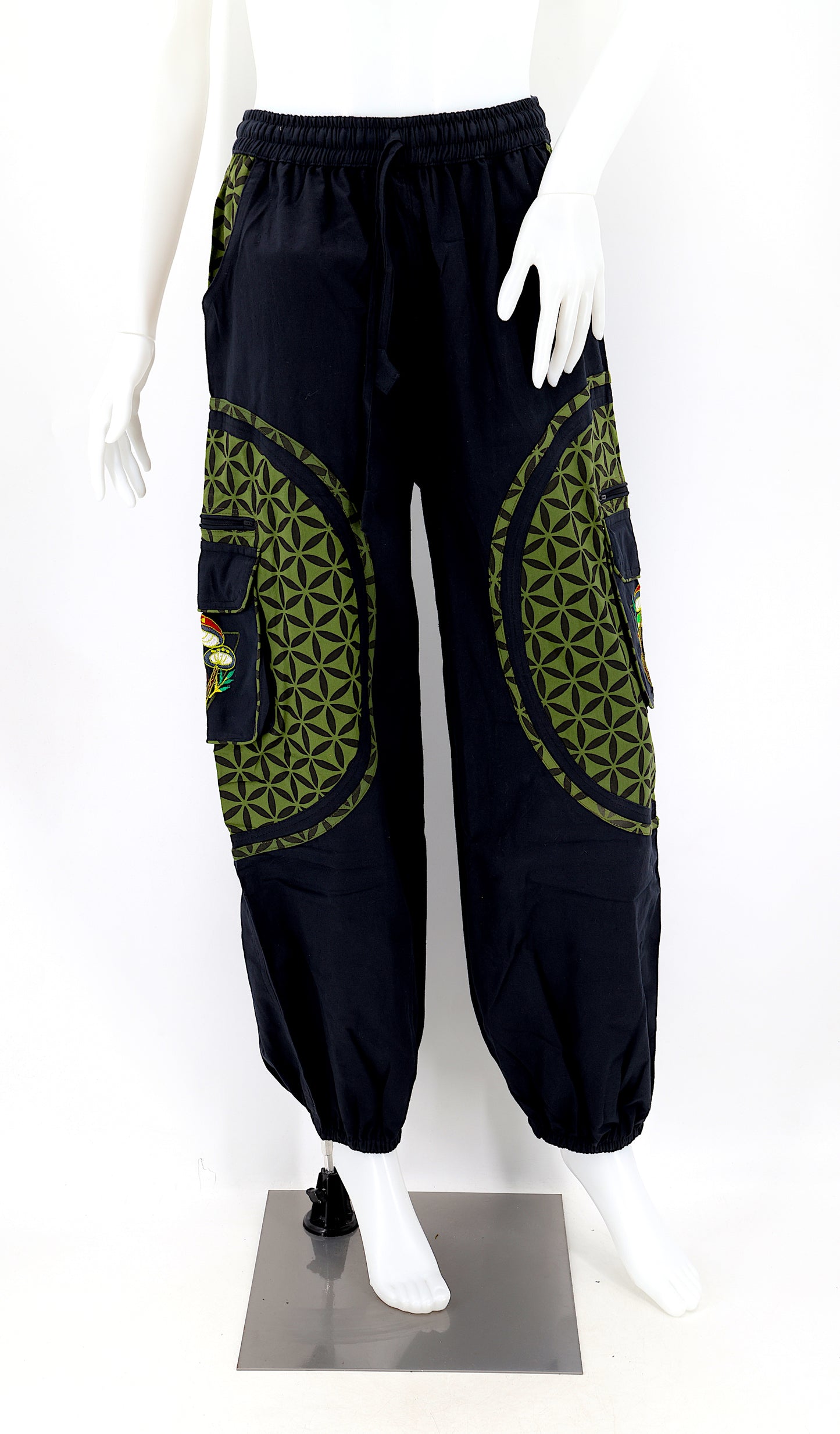 Cotton Hippie Handmade Harem Mushroom Embroidered Bohemian Pants