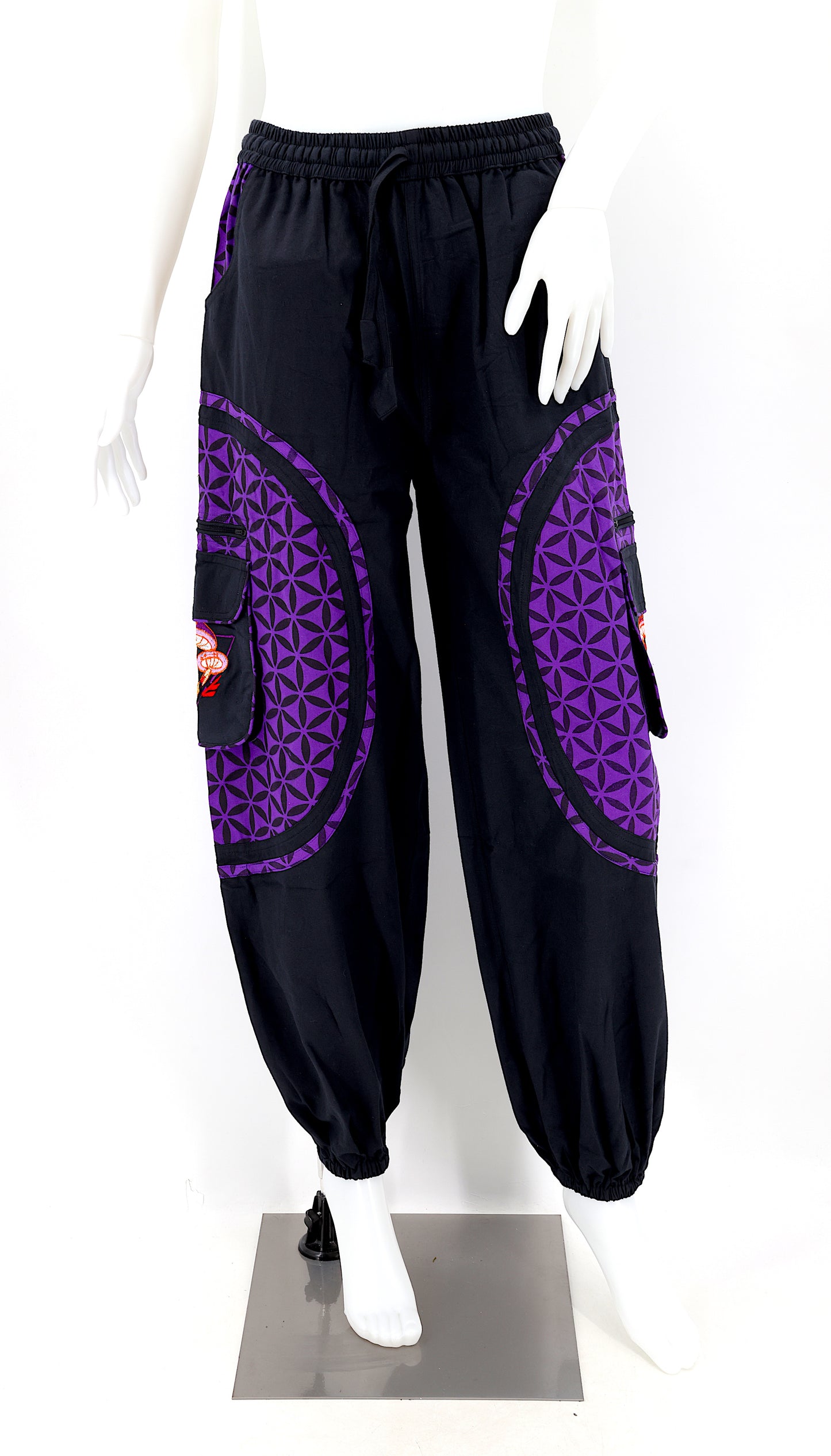 Cotton Hippie Handmade Harem Mushroom Embroidered Bohemian Pants