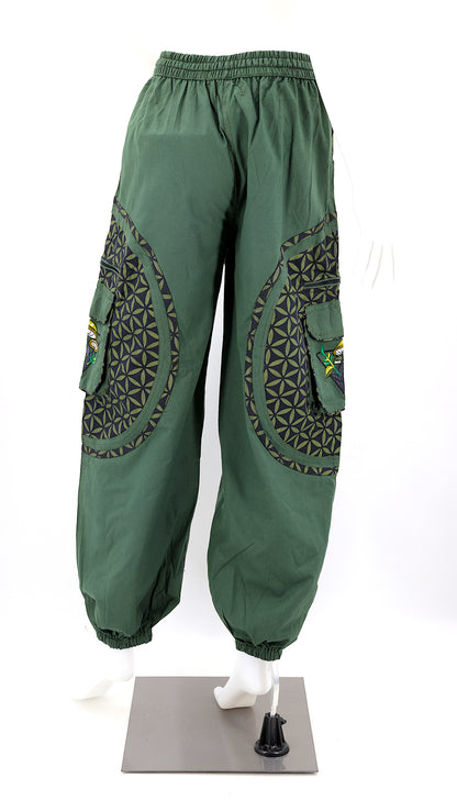 Rear view showcasing pocket placement and elastic waist