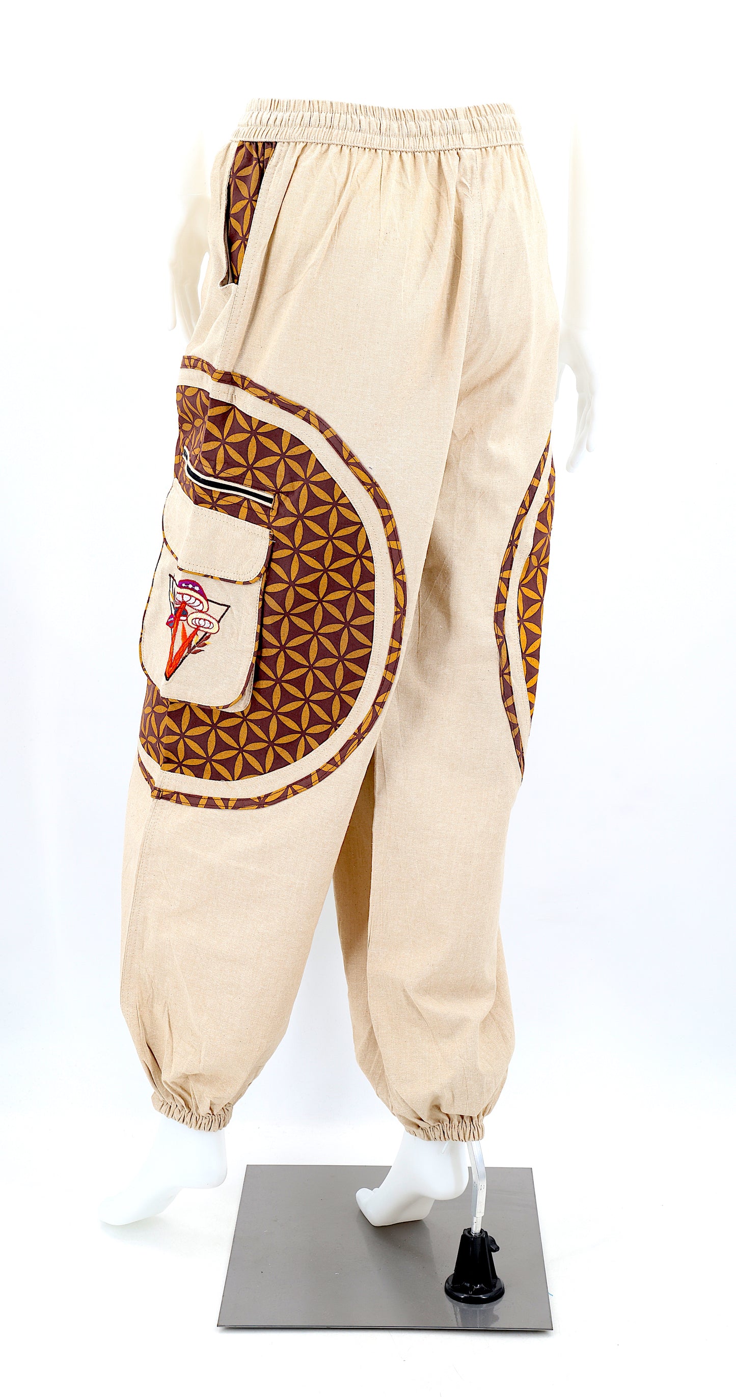 Cotton Hippie Handmade Harem Mushroom Embroidered Bohemian Pants