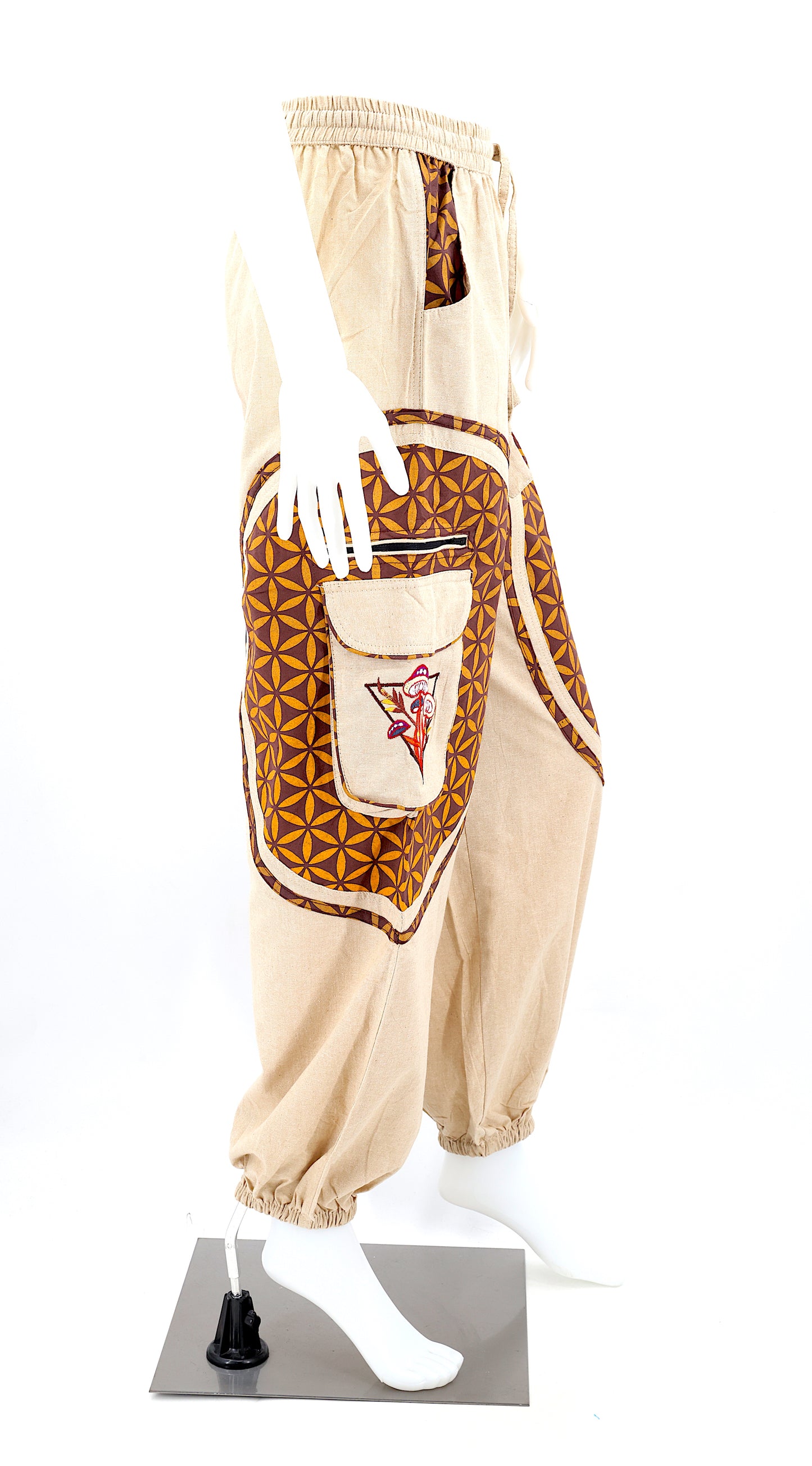 Cotton Hippie Handmade Harem Mushroom Embroidered Bohemian Pants