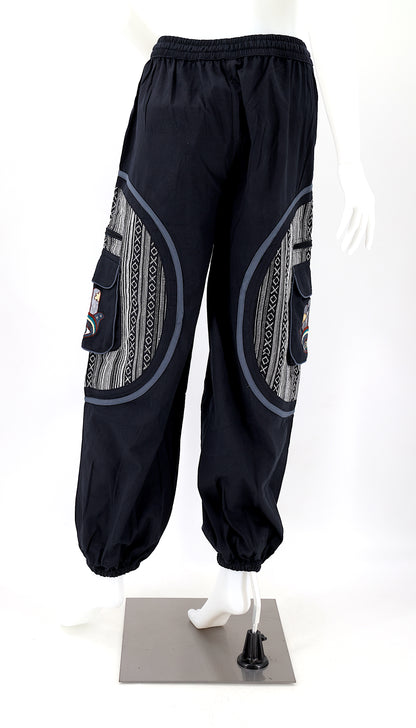 Hamsa Hand Embroidered Pants | Protection Symbol Cotton Pants