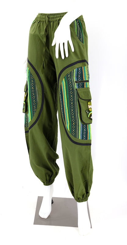 Hamsa Hand Embroidered Pants | Protection Symbol Cotton Pants