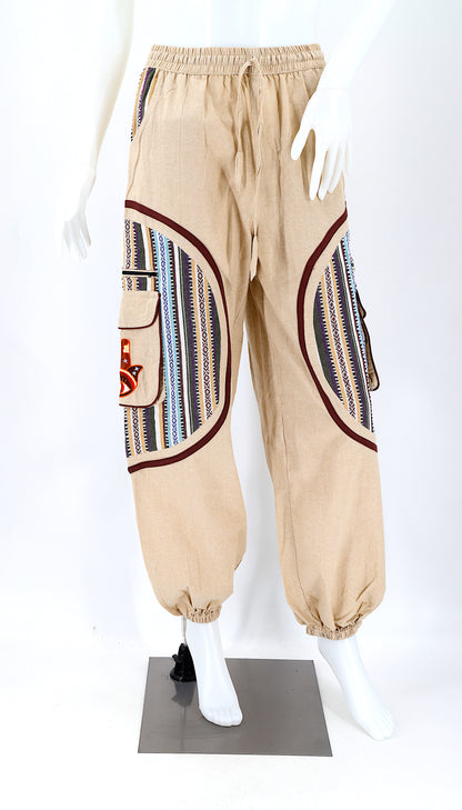 Hamsa Hand Embroidered Pants | Protection Symbol Cotton Pants