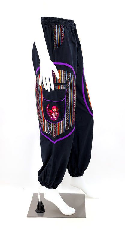 Side view highlighting secure zippered and buttoned pockets