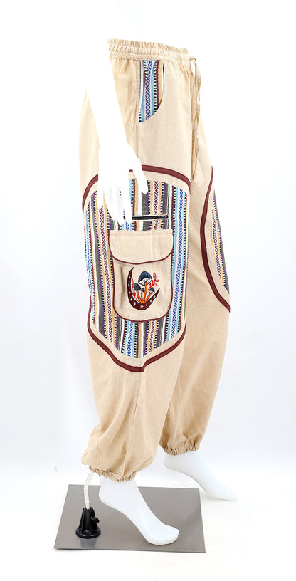 Side view highlighting secure zippered and buttoned pockets