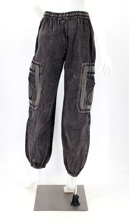 Faded Color Plain Gheri Mix Cotton Harem Pants