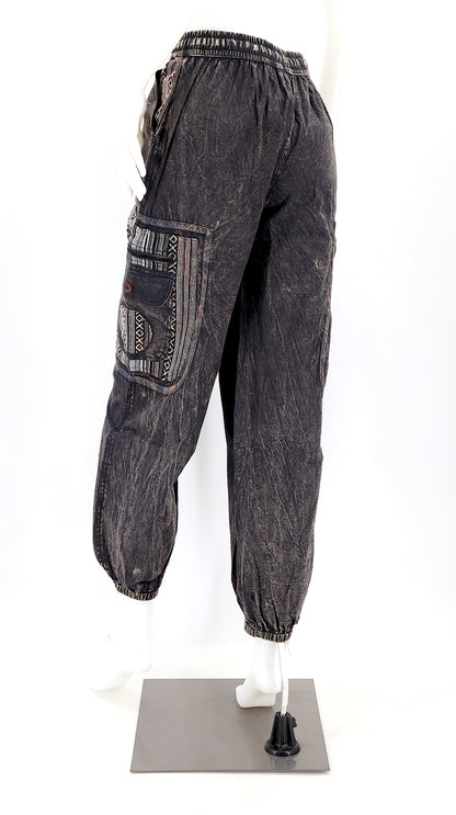 Faded Color Plain Gheri Mix Cotton Harem Pants