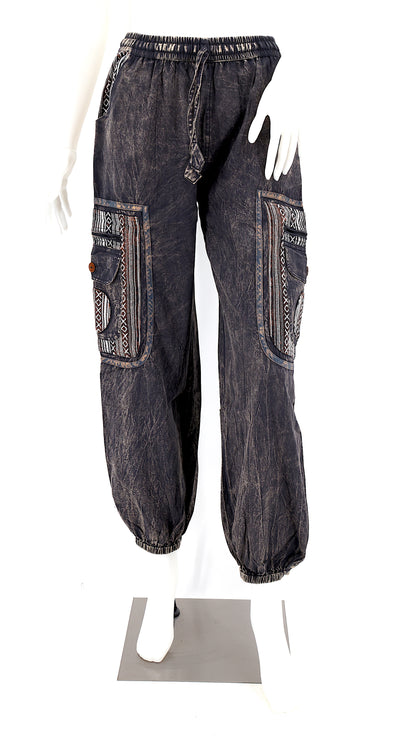 Faded Color Plain Gheri Mix Cotton Harem Pants