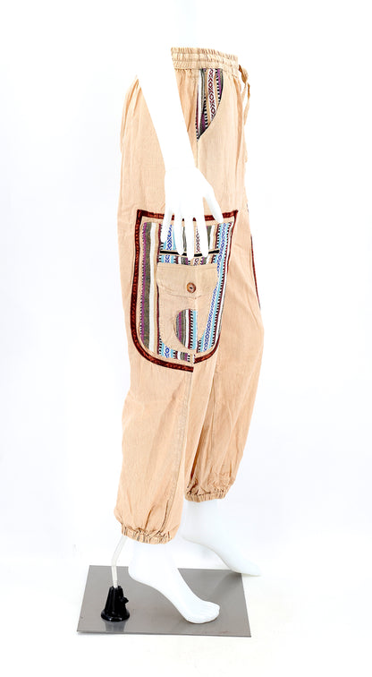 Faded Color Plain Gheri Mix Cotton Harem Pants