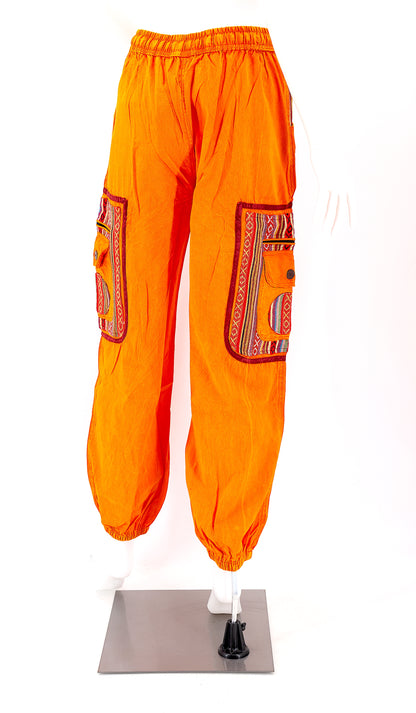 Faded Color Plain Gheri Mix Cotton Harem Pants