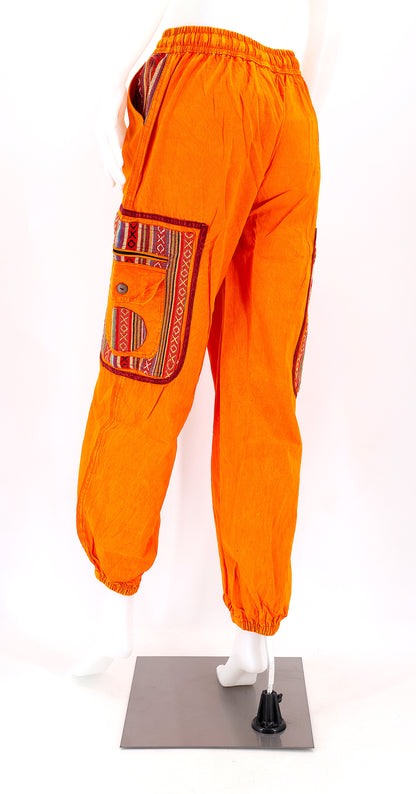 Faded Color Plain Gheri Mix Cotton Harem Pants