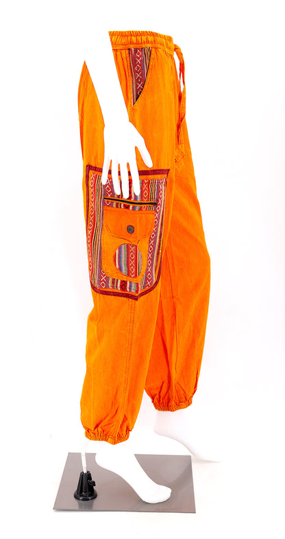 Faded Color Plain Gheri Mix Cotton Harem Pants